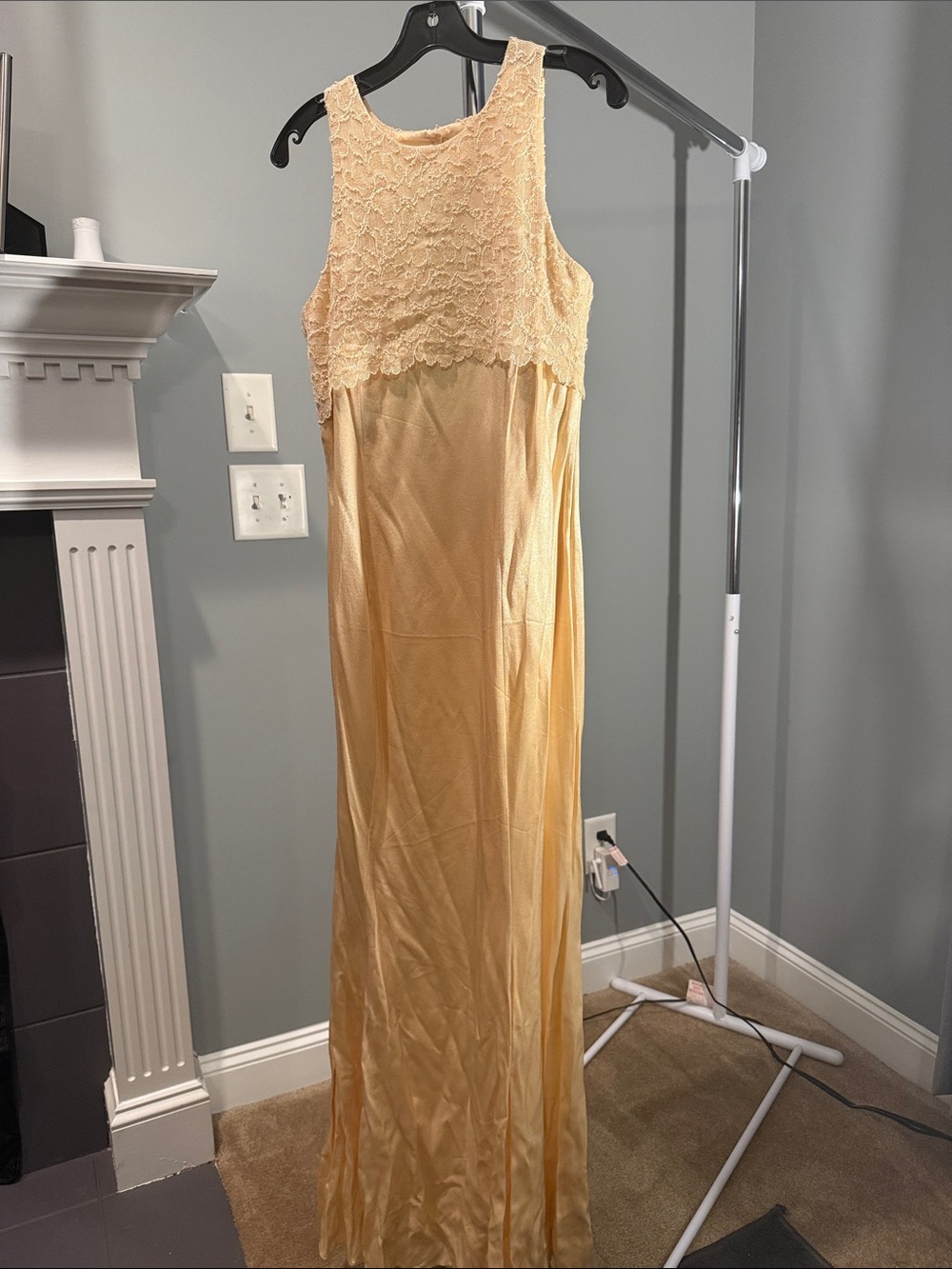 Roberta Bridal Champagne Lace Backless Evening Gown